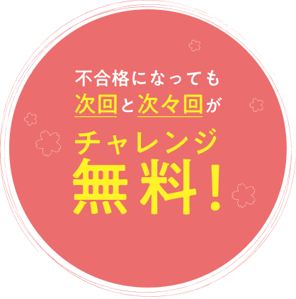 不認定になっても次回と次次回がチャレンジ無料！