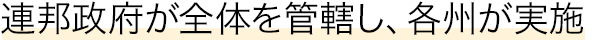 連邦政府が全体を管轄し、各州が実施