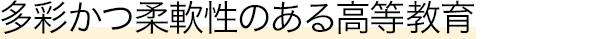 多彩かつ柔軟性のある高等教育