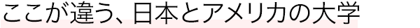 ここが違う、日本とアメリカの大学