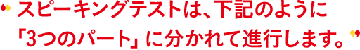 実技確認は、下記のように「3つのパート」に分かれて進行します。
